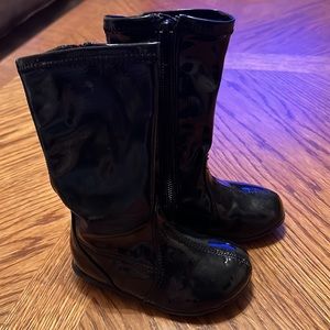 Nordstrom tall black patent boots size 5